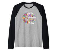 Sé la razón por la Que Alguien sonríe Hoy Girasol Autismo Camiseta Manga Raglan