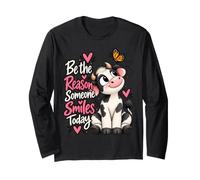 Sé la razón por la Que Alguien sonríe Hoy Linda Vaca Manga Larga
