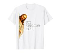 Se lo Digo a papá, Chiste Divertido con Cita de la Biblia de Jesús para Hombres y Mujeres Camiseta gráfica económica, Hombre, Blanco, S