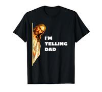 Se lo Digo a papá, Chiste Divertido con Cita de la Biblia de Jesús para Hombres y Mujeres Camiseta gráfica económica, Hombre, Negro, XL