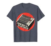 Sé lo Que Hacen Todos los Botones Audio Sound Engineer Music Camiseta, Hombre, Azul Jaspeado, 4XL