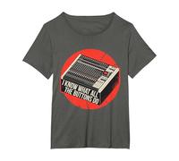 Sé lo Que Hacen Todos los Botones Audio Sound Engineer Music Camiseta, Mujer Tallas Grandes, Asfalto, 6XL Grande