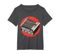 Sé lo Que Hacen Todos los Botones Audio Sound Engineer Music Camiseta, Mujer Tallas Grandes, Jaspeado Oscuro, 6XL Grande