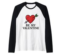 Sé mi corazón de San Valentín y Flecha ilustración romántica Camiseta Manga Raglan
