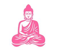 Se muestra una estatua de un Buda con la mano levantada. Calcomanías de pared 64x81cm Varios tamaños Rosa