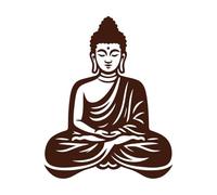 Se muestra una estatua de un Buda con la mano levantada. Calcomanías de tallado fino 52x65.8cm Personalización personalizada Café