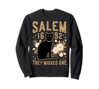 Se perdieron uno 1692 Salem Witch Trials Black Cat Wildflower Sudadera