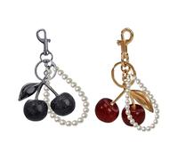 Se Pueden Usar 2 Piezas De Cole De Cerezas De Perlas, Adorno Retro, Cole Decorativo Creativo para Mochilas, Llaves Y Bolsos.