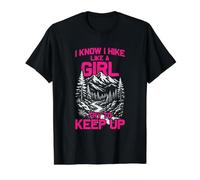 Sé Que Camina como una Chica montañero Divertido Excursionista Camiseta gráfica económica, Hombre, Negro, L