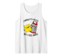 Sé Que es cursi Pero me Siento rallado Divertido Juego de Palabras con Queso Camiseta sin Mangas