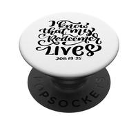 Sé Que mi Redentor Vive versículo bíblico Mujeres PopSockets PopGrip Adhesivo