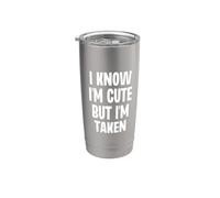 Sé que soy lindo pero me llevaron pareja novio novia Vaso térmico de acero inoxidable de doble pared
