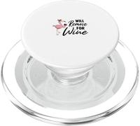 Se quitará para el Flamenco Rosado Vino PopSockets PopGrip para MagSafe