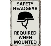 Se requiere casco de seguridad al montar letreros metálicos agrícolas, precaución, peligro, seguridad, advertencia, avisos para el hogar, jardín, garaje, granja, caballo, decoración de pared, placa
