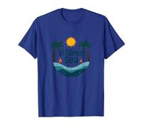 Se Requiere Vitamina mar: Vacaciones en la Playa Tropical Camiseta, Hombre, Azul Real, XL