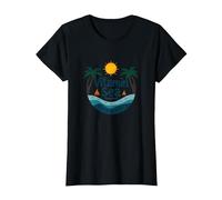 Se Requiere Vitamina mar: Vacaciones en la Playa Tropical Camiseta, Mujer, Negro, 3XL