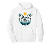 Se Requiere Vitamina mar: Vacaciones en la Playa Tropical Sudadera con Capucha, Unisex para Adultos, Blanco, L