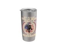 Sé siempre veterano de los Estados Unidos Bandera estadounidense Día de los Veteranos Patriótico Vaso térmico de acero inoxidable de doble pared