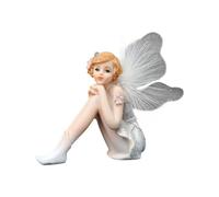 Se sienta en la estatua del jardín de hadas - Adornos de cuentos de hadas en miniatura, adornos de resina de ángel para decoraciones de boda en casa y regalos de niñas, accesorios de jardín de hadas