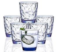 [se siente como vidrio] 300 ml 6 piezas Anti - rotura Taza de plástico Sin BPA Se puede lavar con lavavajillas (Azul)