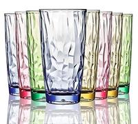 [se siente como vidrio] 450 ml 8 piezas Anti - rotura Taza de plástico Sin BPA Se puede lavar con lavavajillas (Multicolor)