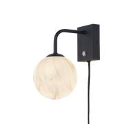 Se trata de Romi Aplique Vidrio-Hierro Estampado Mármol de Carrara - Negro