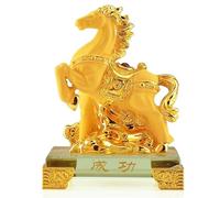 Se trata de una figura de un animal del zodiaco chino con base, que representa un caballo. Es ideal for mostradores de oficina y decoración de salas de estar.(Metallic1)