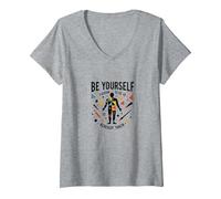 Sé tú Mismo Todos los demás ya están tomados motivacionales Camiseta Cuello V, Mujer, Gris Jaspeado, XL