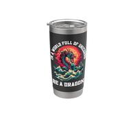 Sé un dragón en un mundo lleno de unicornios mítico Vaso térmico de acero inoxidable de doble pared