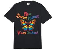 Sé un Humano decente, no es Tan difícil Mariposa Orgullo LGBTQ Comfort Colors Adult Heavyweight T-Shirt