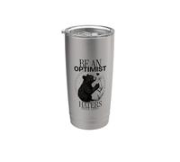 Sé un optimista que odia eso (Declaración positiva divertida) Vaso térmico de acero inoxidable de doble pared