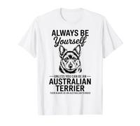 Sé un Perro Terrier Australiano Divertido Terrier Australiano Camiseta gráfica económica, Hombre, Blanco, M