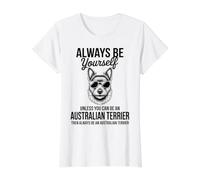 Sé un Perro Terrier Australiano Divertido Terrier Australiano Camiseta gráfica económica, Mujer, Blanco, XL