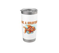 Sé un pez dorado El animal más feliz de la Tierra Vaso térmico de acero inoxidable de doble pared