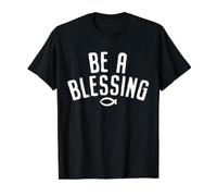 Sé una bendición, Atleta Cristiano, Valiente, Cristiano Camiseta gráfica económica, Hombre, Negro, XL