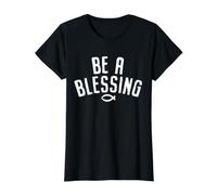 Sé una bendición, Atleta Cristiano, Valiente, Cristiano Camiseta gráfica económica, Mujer, Negro, S