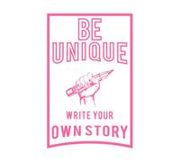 Sé único, escribe tu propia historia, tipografía moderna. Pegatinas de pared de papel adhesivo 36x56.7cm No se cae Rosa
