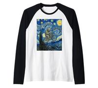 Se va a causar un lío en Bicicleta con un Perezoso, Pintura de Van Gogh Camiseta Manga Raglan