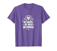 Sé Valiente, sé audaz, sé rudo - Inspiración de león Camiseta, Hombre, Morado Jaspeado, XL