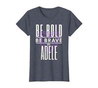 Sé Valiente Sé Valiente Sé Adele Camiseta, Mujer, Azul Jaspeado, XL