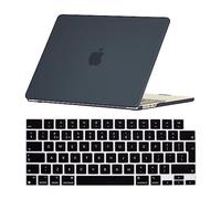 Se7enline Compatible con MacBook Air 2023 2024 de 15 pulgadas M4 M3 M2 para Mac Air de 15.3 pulgadas M4 M3 M2 Chip modelo A2941/A3114/A3241 Funda protectora rígida con funda para teclado, negro mate