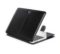 Se7enline - Funda de piel sintética para Apple MacBook, color marrón negro negro 2016-2018 Macbook Pro 15" (Model A1707)