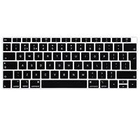 Se7enline Funda de teclado para MacBook Air de 13 pulgadas 2018/2019, protector de silicona suave para MacBook Air de 13 pulgadas con Touch ID con pantalla Retina, diseño de Reino Unido, color negro