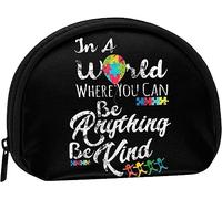 Sea amable Día de la concienciación sobre el autismo en un mundo en el que puede ser cualquier cosa Monedero Monedero Mujeres y niñas Bolso de moda lindo Bolso de cambio Titular de la llave Monedero d