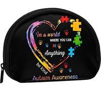Sea amable Día de la concienciación sobre el autismo en un mundo en el que puede ser cualquier cosa Monedero Monedero Mujeres y niñas Bolso de moda lindo Bolso de cambio Titular de la llave Monedero d