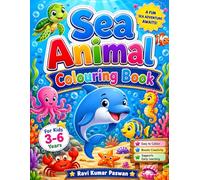 Sea Animal Coloring Book for Kids Ages 3-6.: Fun and Easy Ocean Animal Coloring Pages for Toddlers and Preschool Kids | Cute Fish, Dolphins, Sharks, Turtles, Octopus, and More