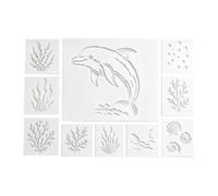 Sea Animal Stencils, Reusable Painting Drawing Template, Creative Mural