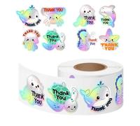 Sea Animal Stickers - Thank You Labels Roll - 500 Pieces Under The Sea Party Favors | Classroom Rewards Or Festive AddWater Bottle Mug Laptop Phone Computer Skateboard Luggage Scrapbooking