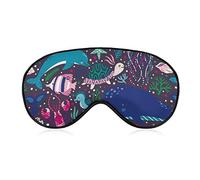 Sea Animals Dolphin and Whale Sleep Mask Soft Blindfold Portable Eye Mask con correa ajustable para hombres y mujeres