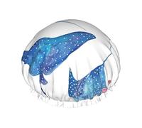 Sea Animals Stingrays Gorro de ducha Gorros de ducha para mujer Gorros de ducha impermeables de doble capa, reutilizables.